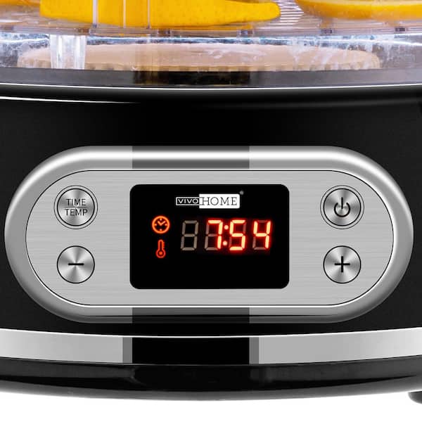 VIVOHOME Electric 400W 6-Tray Round Black Food Dehydrator with Digital  Timer and Temperature Control X002FQMVC3 - The Home Depot