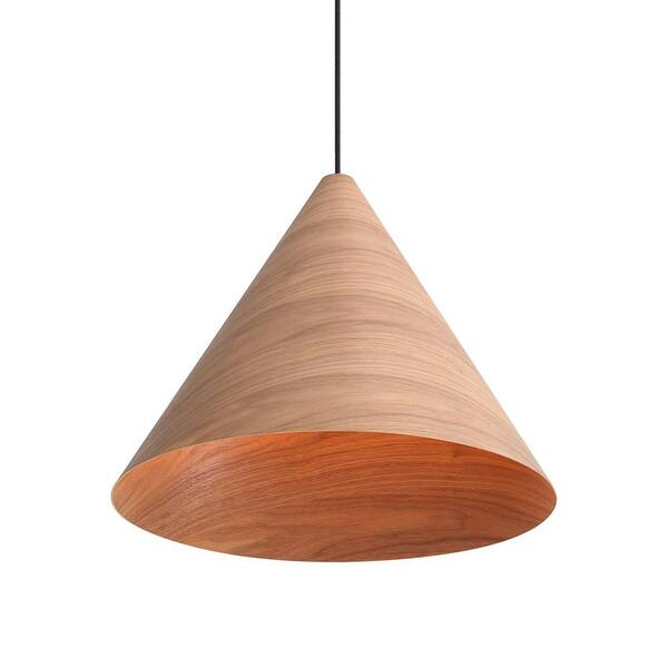 Golden Lighting - Conique 19.625 in. 3 Light Dark Walnut Pendant Light with Dark Walnut Shade