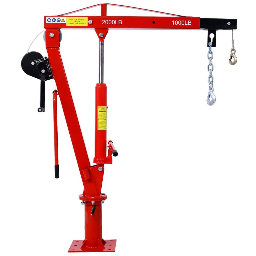 Hydraulic Pickup Truck Crane with Hand Winch, Pickup Truck Bed Hoist Jib Crane 2000 lbs. Capacity in Red price history on PriceWatchPro