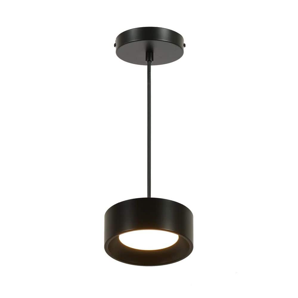 Modern 8-Watt 1-Light Black Integrated LED Mini Pendant Light, 5 CCT, Dimmable Dual-Mount Ceiling Light price history on PriceWatchPro