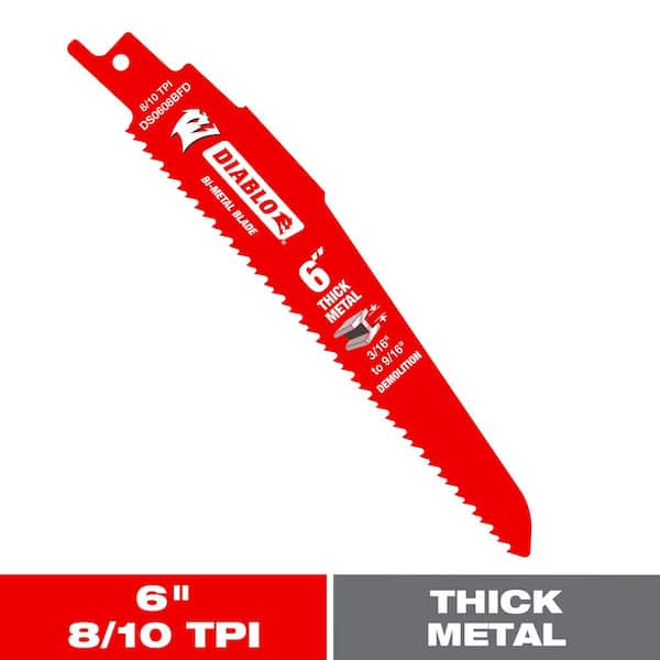 DIABLO 6 in. 8/10 TPI Bi-Metal Reciprocating Saw Blade for Thick Metal