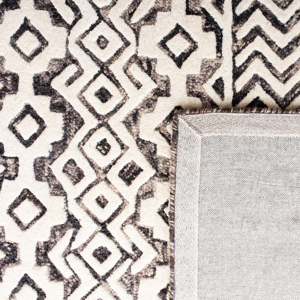 Handmade Gray Abstract Wool 2' x 3' Tufted Area Rug