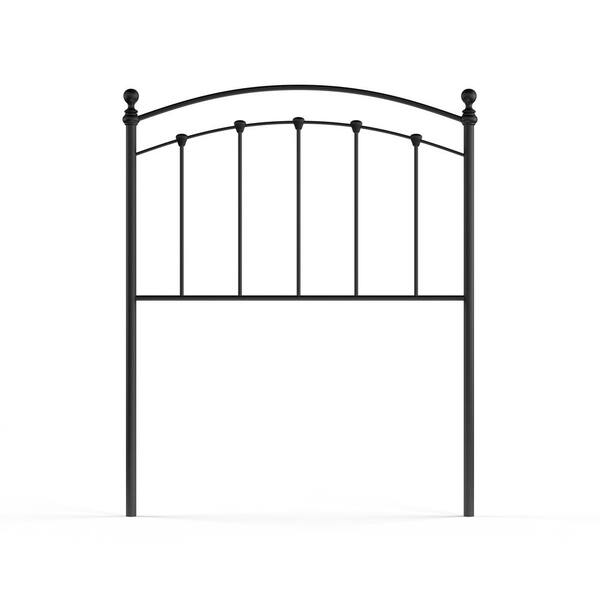 Fashion Bed Group Sanford Twin-Size Metal Headboard with Castings and Round Finial Posts in Matte Black