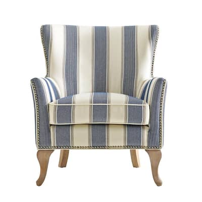 Nailhead Trim Striped Arm Chair, Striped Arm Chair