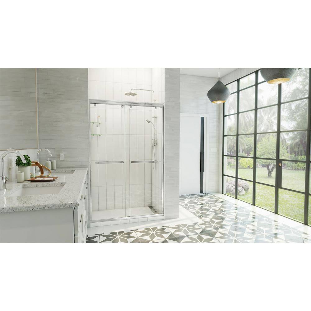 Charisma-X 48'' W x 76'' H Chrome Frameless Sliding Shower Door