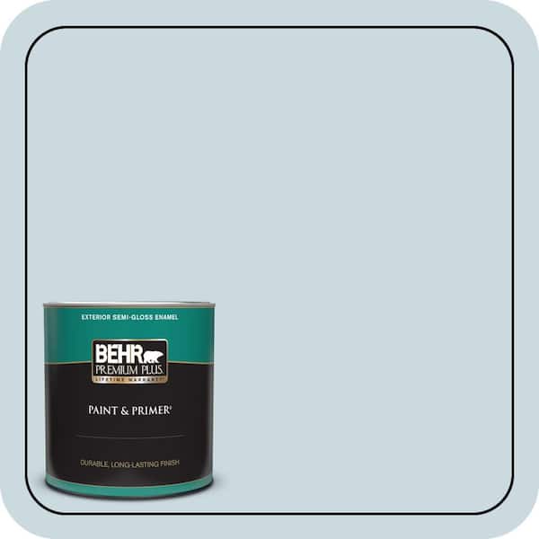 BEHR PREMIUM PLUS 1 qt. #MQ3-53 Sky Light View Semi-Gloss Enamel Exterior Paint & Primer