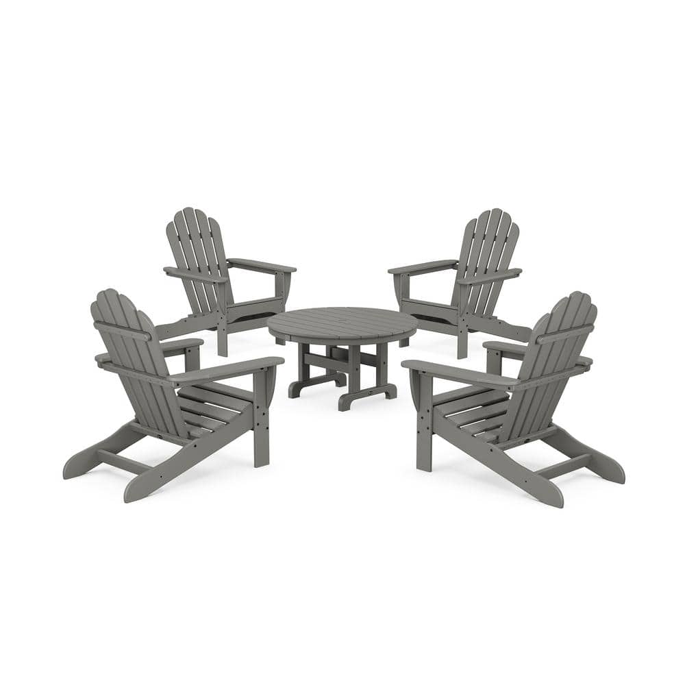 Monterey Bay 5-Piece Plastic Patio Conversation Set in Stepping Stone Adirondack Chair price history on PriceWatchPro