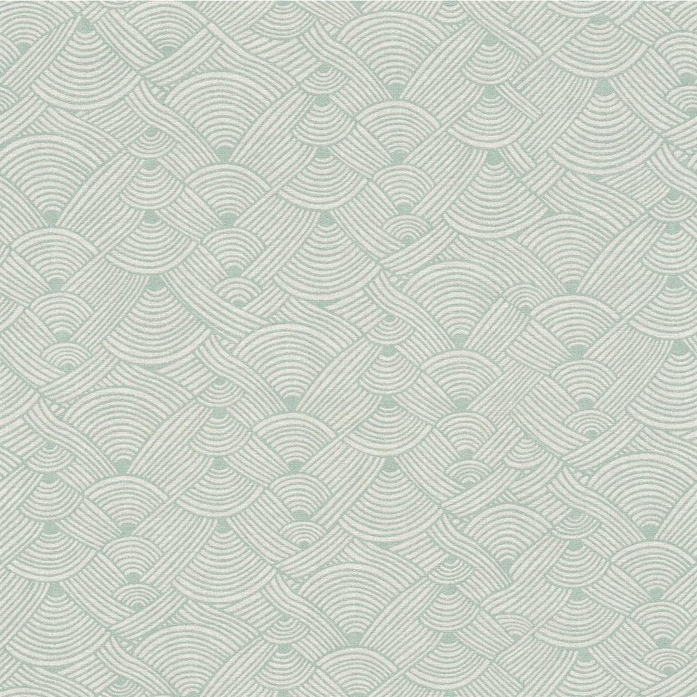 Fusion Collection Geometric Swirl Motif Green/White Matte Finish Non-pasted