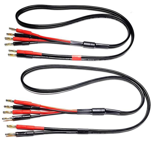 Pure Copper HiFi Speaker Cable – RCA Male To Dual Banana Male Plug, Bi-Wire Ready, Gold Plated (0.5m-5m)