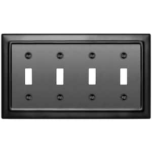 Architectural 4-Gang Toggle Wall Plate (Matte Black)