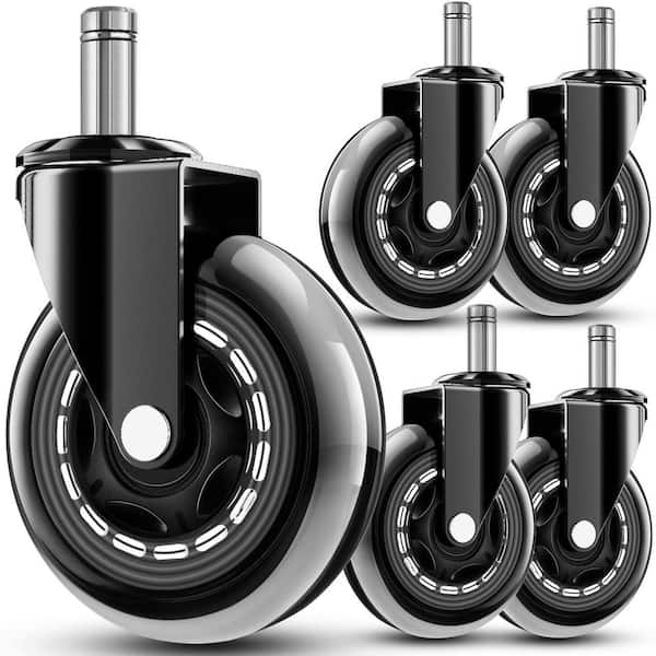 Angel Sar 3 in. Noise Free Chair Caster Wheels for All Floor (5-Pack)
