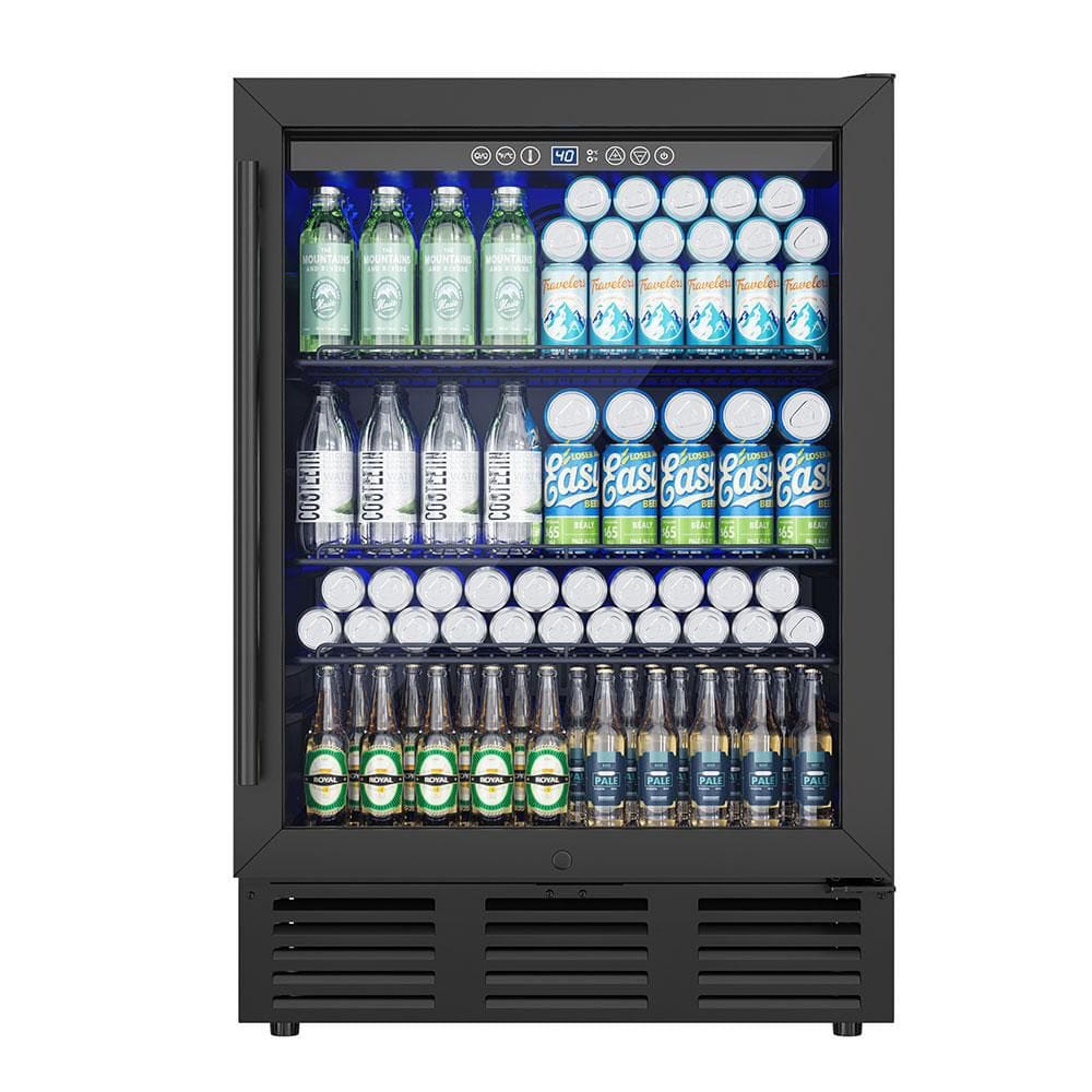 24 in. Single Zone 180-Cans Undercounter Freestanding/Built-in Beverage and Wine Cooler in Black and ETL Certified price history on PriceWatchPro