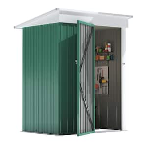 5 ft. W x 3 ft. D Outdoor Storage Metal Shed Utility Patio Shed for Garden and Backyard 15 sq. ft. in Green