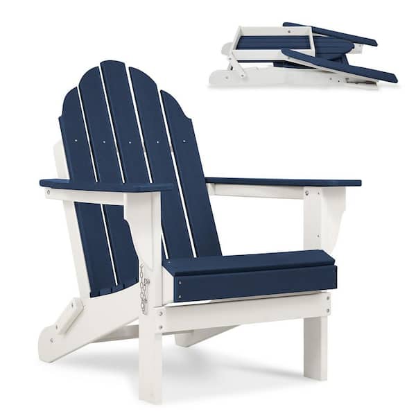 Navy Blue Rakesh Plastic Folding Adirondack Chair
