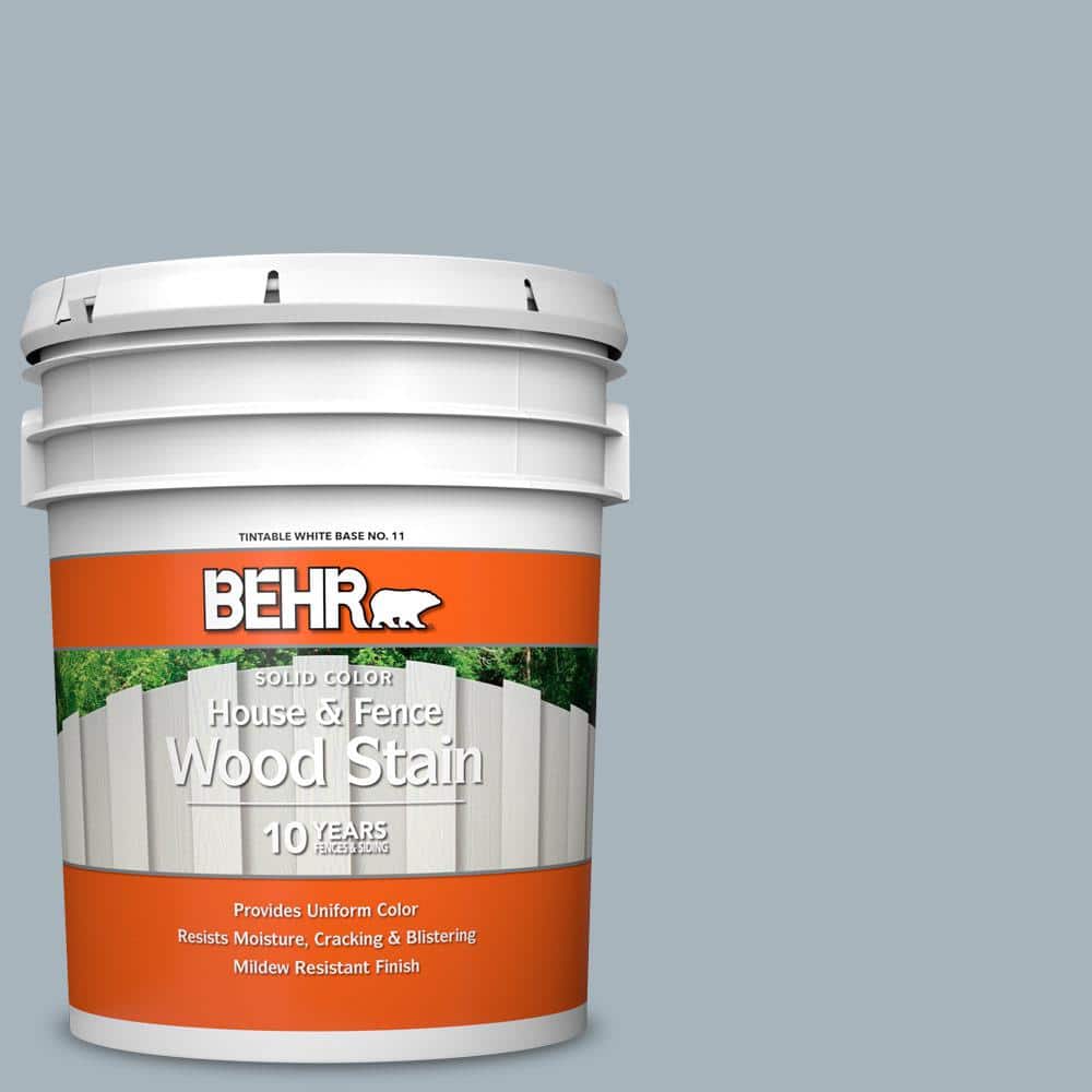 5 gal. #N490-3 Shaved Ice Solid Color House and Fence Exterior Wood Stain