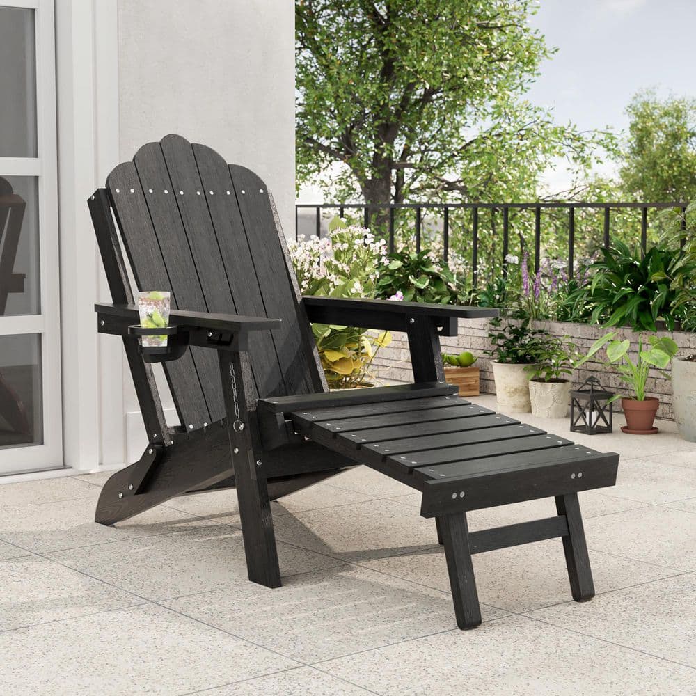 ADIRONDACK キャンパーズチェア 2脚セット ブラック SANLUCE Black Plastic 3-Position Adjustable Folding Adirondack