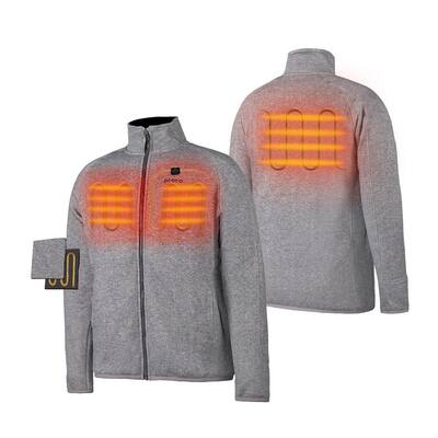 Men's Large Gray 7.2-Volt Lithium-Ion Heated Fleece Jacket with (1) 5.2Ah Battery and Charger
