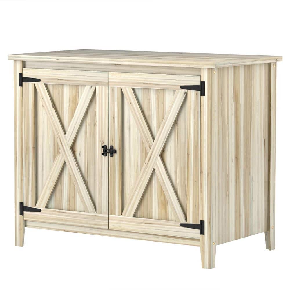 43.3 in. x 23.6 in. x 34.8 in. Wood Garden Shed, Outdoor Storage Cabinet wi