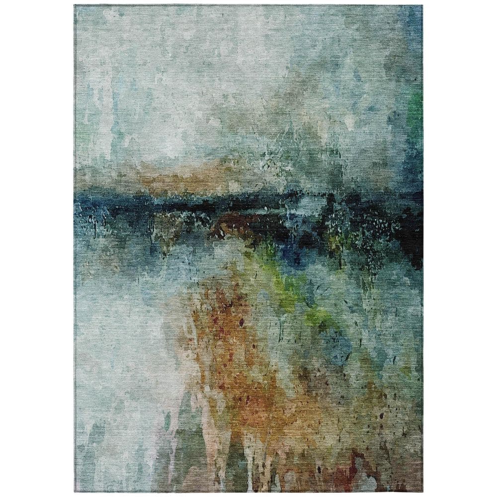 Chantille Machine Washable Indoor/Outdoor Abstract ACN2739 Teal 10 ft. x 14 ft. Area Rug price history on PriceWatchPro