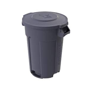 32 Gal. Grey Outdoor Vented Trash Can with Domed Lid