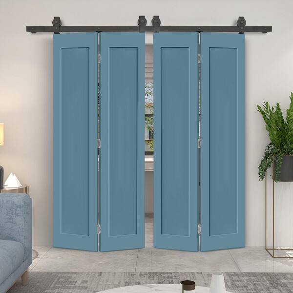 CALHOME 44 in. x 80 in. 1 Panel Shaker Hollow Core Dignity Blue