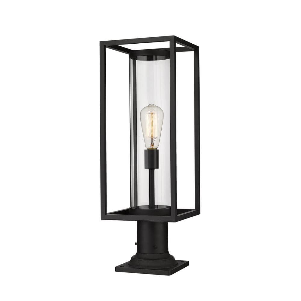 Dunbroch 23 .75 In 1 Light Black Aluminum Hardwired Outdoor Weather ...