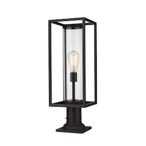 Dunbroch 23 .75 in 1 Light Black Aluminum Hardwired Outdoor Weather Resistant Pier Mount Light with No Bulb Included