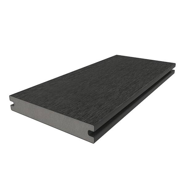 NewTechWood Magellan Solid Board with Groove 1-in x 6-in x 8-ft Hawaiian Charcoal Grooved Composite Deck Board