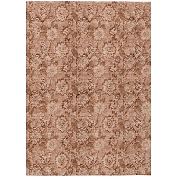 Chantille Machine Washable Indoor/Outdoor Abstract ACN1939 Terracotta 8 ft. x 10 ft. Area Rug