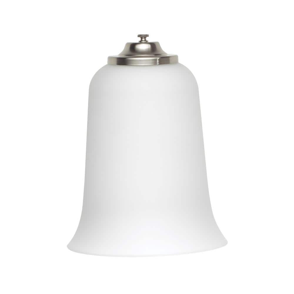 Sea Gull Brushed Nickel 1-Light Energy Star Wall Sconce with White Glass Shade