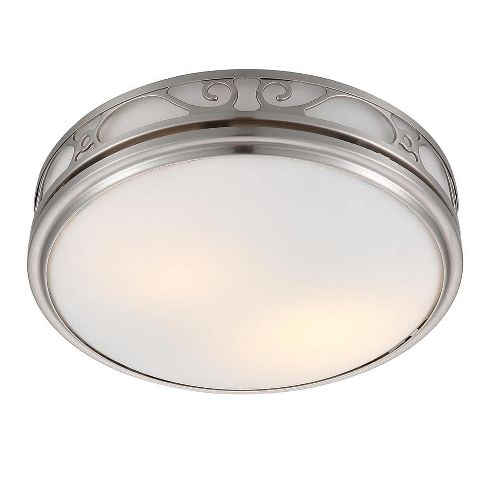 Brushed Nickel Round LED Ceiling Exhaust Fan with Light