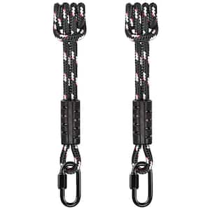 19.6 in. L x 0.4 in. Dia. Black Climbing Utility Cord Sewn Prusik Loops Ropes (2-Pack)