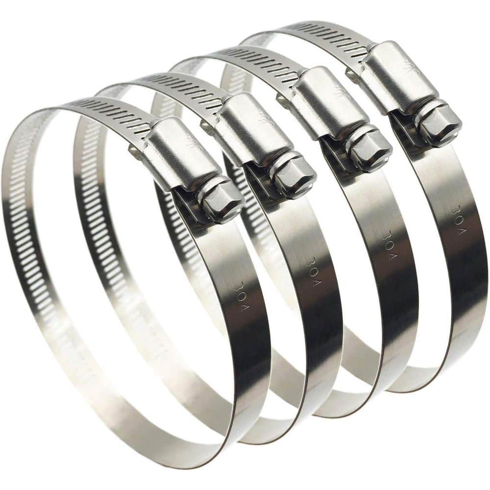 "4-Pack Worm Drive 4"" Adjustable 304 Stainless Steel Duct Clamps Silver" price history on PriceWatchPro