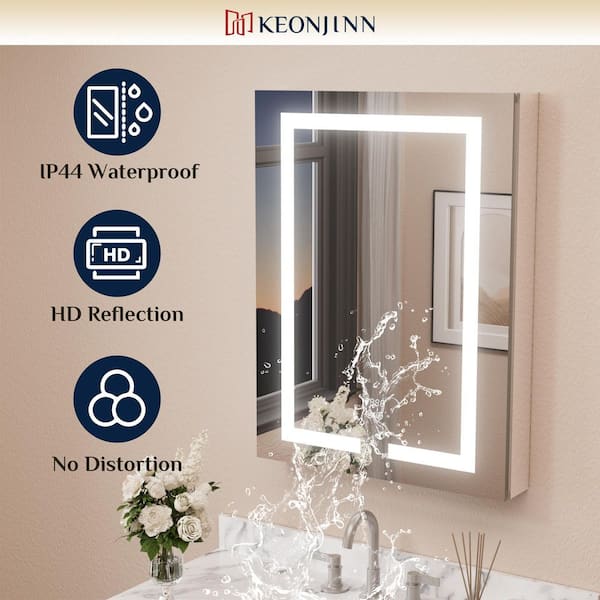 KeonJinn 40 in. W x 32 in. H Rectangular Aluminum Surface Mount