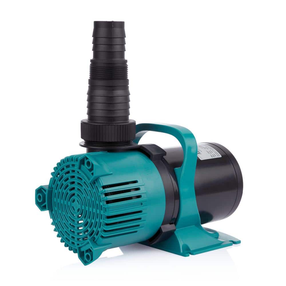 Teal and Black 5600 GPH Electric Pond Pump with Mesh Bag