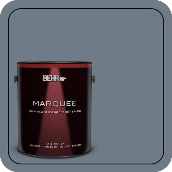 BEHR MARQUEE 1 gal. #N490-5 Charcoal Blue Flat Exterior Paint & Primer