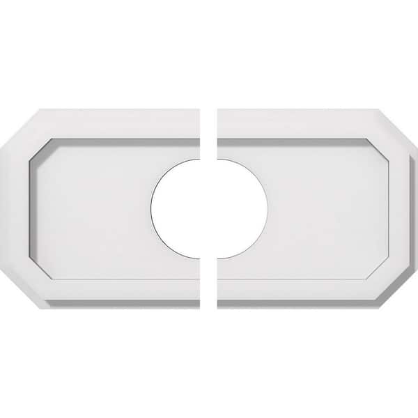 Ekena Millwork 16 in. x 8 in. x 1 in. Emerald Architectural Grade PVC Contemporary Ceiling Medallion (2-Piece)