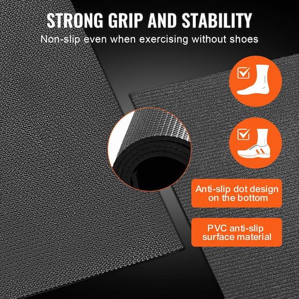 VEVOR Exercise Mat Black 48 in. W x 72 in. L 0.28 in. T