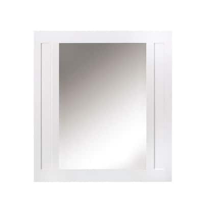 33 in. W x 36 in. H Framed Rectangular Bathroom Vanity Mirror in White