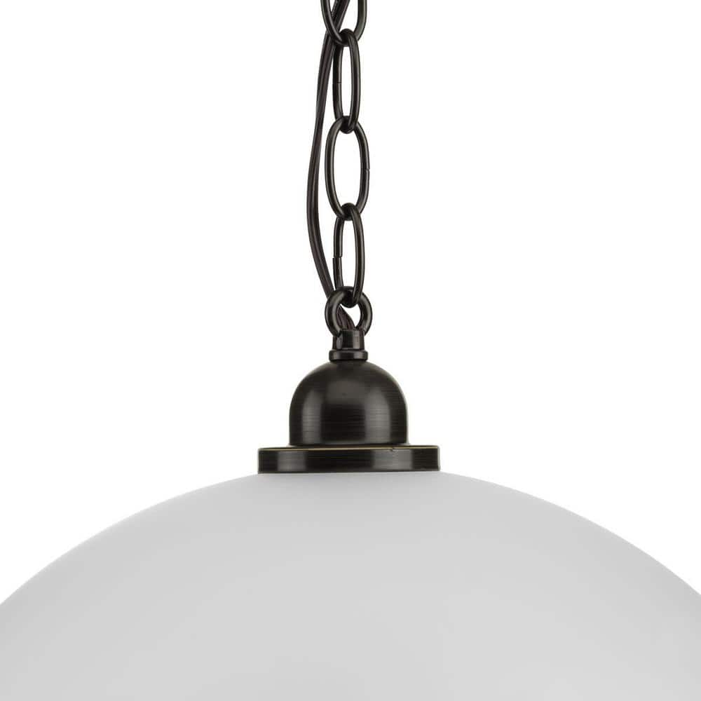 Antique Bronze Glass Dome Pendant Light with Bowl Shade