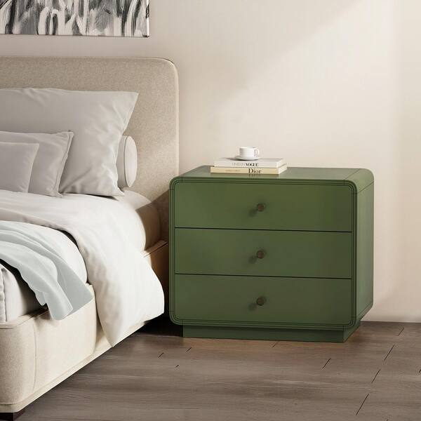 Manhattan Comfort Liora Contemporary Green 3-Drawer 28 in. W
