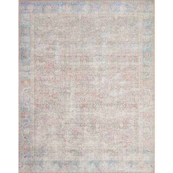 Loloi Wynter Red/Teal 2 ft. x 5 ft. Oriental Printed Area Rug