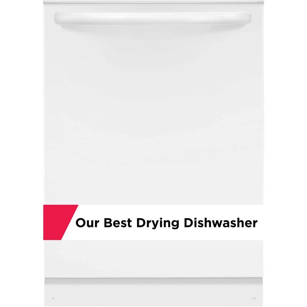 24 in Top Control Built In Tall Tub Dishwasher with Plastic Tub in White with 4-cycles