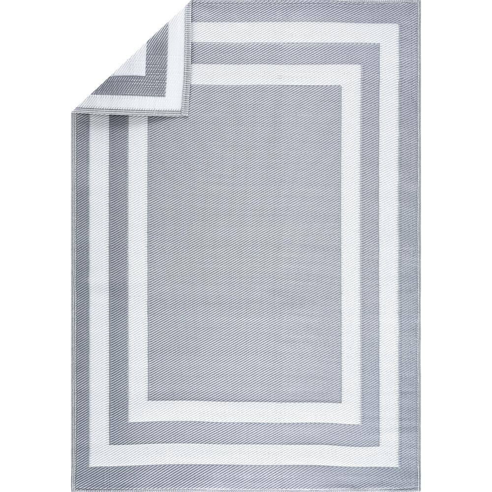 Paris Design Gray and White 4 ft. x 6 ft. Plastic Indoor/Outdoor Area
