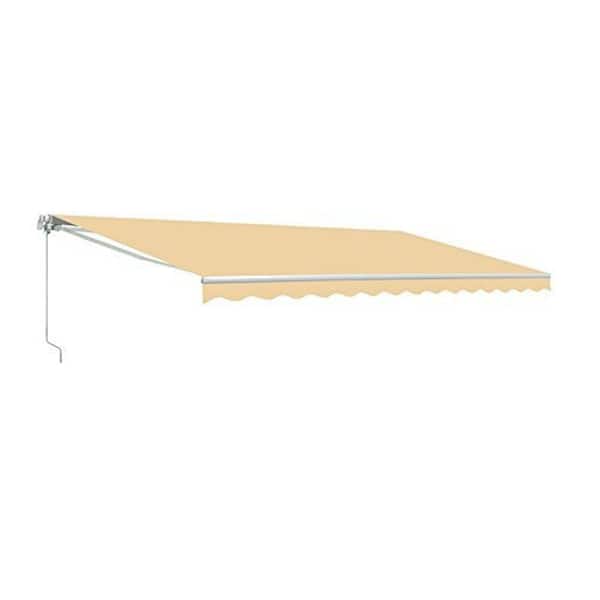 ALEKO 13 ft. Manual Patio Retractable Awning (120 in. Projection) in Ivory