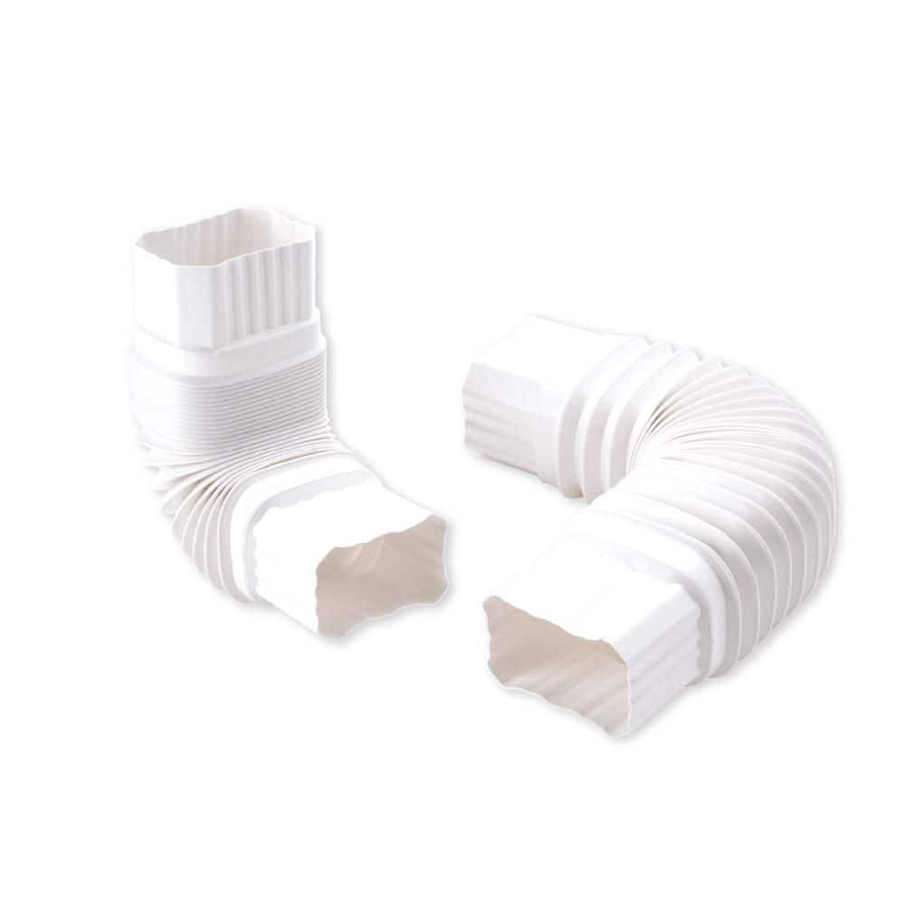 Flex-Elbow 2 in. x 3 in. White Vinyl Downspout Elbow price history on PriceWatchPro