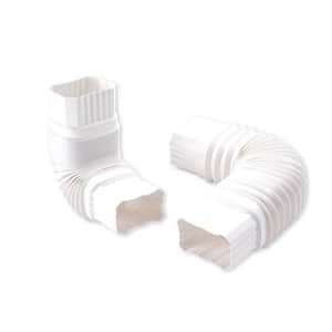 Flex-Elbow 2 in. x 3 in. White Vinyl Downspout Elbow