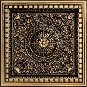 Da Vinci 2 ft. x 2 ft. PVC Lay-in Ceiling Tile in Antique Gold