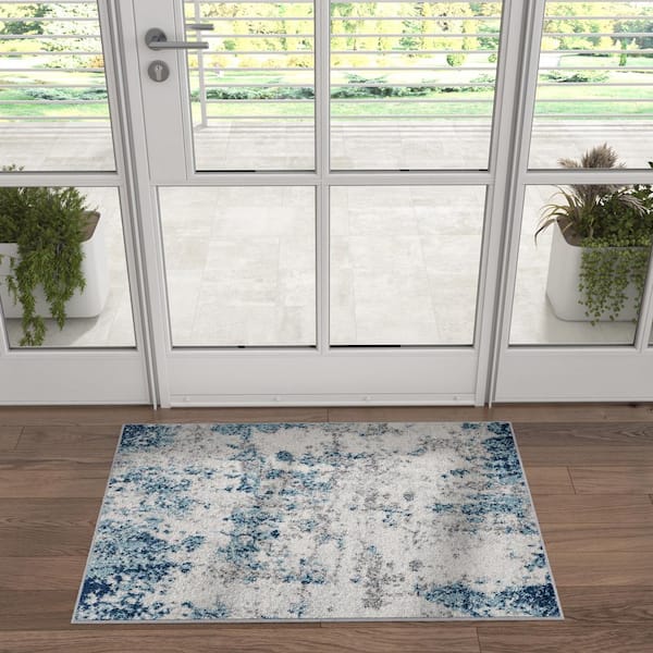Diamond Abstract Blue 2 ft. x 3 ft. Indoor Area Rug
