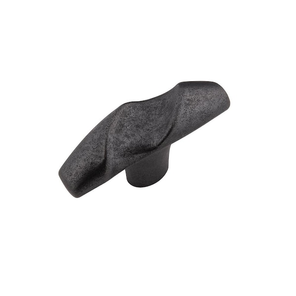 HICKORY HARDWARE Serendipity Collection 2-1/8 in. x 11/16 in. Black Iron Finish Cabinet Knob